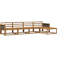 vidaXL Ensemble de canapés d'extérieur 5 pièces en bois massif d'acacia naturel
