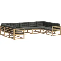 vidaXL Ensemble de canapés d'extérieur avec coussins, 9 pièces, blanc et anthracite