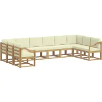 vidaXL Ensemble de salon de jardin 10 pièces, blanc et crème