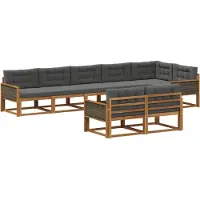 vidaXL Ensemble de canapés d'extérieur , 8 pièces, couleur nature et anthracite
