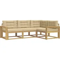 vidaXL Ensemble de canapés d'extérieur avec coussins, 3 pièces, blanc et beige, en polyester