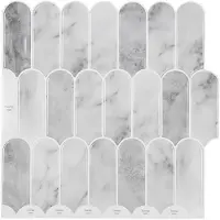 vidaXL Carreau en Plume 10 pcs Marbre gris 30 x 30 cm