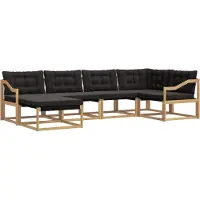 vidaXL Ensemble de canapés d'extérieur avec coussins, 6 pièces, blanc et noir