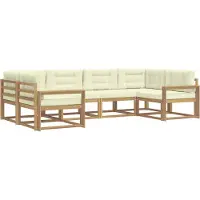 vidaXL Ensemble de salon de jardin 6 pièces, blanc et crème