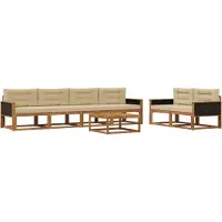 vidaXL Ensemble de canapés d'extérieur , 7 pièces, naturel et beige