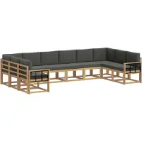 vidaXL Ensemble de salon de jardin 10 pièces, blanc et anthracite