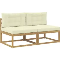 vidaXL - Lot de 2 canapés d'extérieur de taille moyenne en polyester blanc