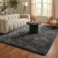 NATURL. Tapis shaggy - Blaze Gris | 240x330 cm | Rectangulaire | Pile haute