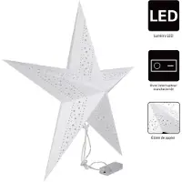 Casaria Étoile de noël crème Ø60cm LED à suspendre 5 pointes