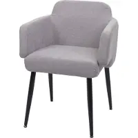 Mendler Chaise De Salle À Manger Hwc-L13, Chaise Rembourrée Tissu/Textile Métal Gris