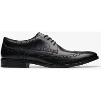 Clarks pour homme. 26178490 Brandon Limit chaussures en cuir noir (45), Plat, Lacets, Casuel, Fête, Classique