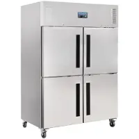Polar Congélateur Série G en acier inoxydable avec portes divisées 1200 L