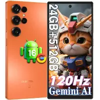 Oukitel Smartphone C66 Android 16 Telephone Portable 6,73" HD+ 120Hz, 24 Go + 512 Go, 64MP 5000mAh NFC - GPS - Face ID - Empreinte Digitale - Orange