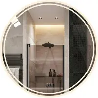 OEM Miroir de salle de bain avec éclairage LED - Anti-buée - Diamètre 81 cm - Intensité réglable - IP65 - 3 couleurs interchangeables