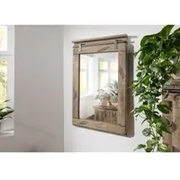 MASSIVMOEBEL24.DE MASSIVMOEBEL24 | Miroir bois de manguier 60x8x100 laqué blanchi RAILWAY # 363