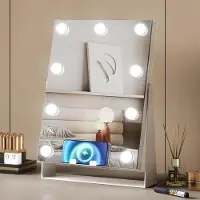 OEM Miroir de maquillage électrique avec recharge sans fil et 9 lampes LED à intensité variable