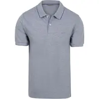Gant pour homme. 2014102 Polo bleu bicolore (M), Casuel, Coton, Manche courte