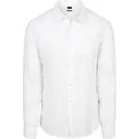 BOSS pour homme. 50567579 Chemise Relegant 6 blanche (M), Casuel, Lin, Classique, Manche longue
