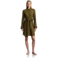 Emporio Armani pour femme. EW000817_AF20252 Robe de plage verte (M), Casuel, Viscose, Manche longue