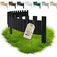 Pemicont Floranica Enclos pour tortue bois 40 x 200 cm, Noir – paroi pleine en pin, découpe droite, cinq piquets intégrés