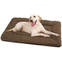 OEM Lit pour chien XXL, lavable, 122 x 75 cm, coussin moelleux avec dessous antidérapant, marron