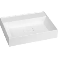 Hak GODIVA lavabo, marbre coulé, 58x44cm, sans trou pour robinetterie, blanc