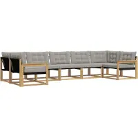 vidaXL Ensemble de canapés d'extérieur avec coussins, 7 pièces, blanc et gris clair