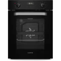 Klarstein SmartSlim Four Encastrable 45 cm - 49 L, 9 Fonctions, Minuterie Numérique, Nettoyage à la Vapeur, Gril Ventilé, Verre Trempé Noir, Classe Énergétique A