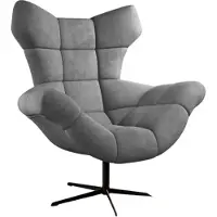 Domo DomoHome | Fauteuil relax ergonomique avec fonction de rotation et de balancement à 360° - rembourrage en mousse Soft Lux Design moderne pour salon chambre bureau | 104x46x119 cm | Gris