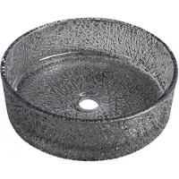 Sapho ERSEL lavabo en verre à poser, Durch. 39,5cm, Noir