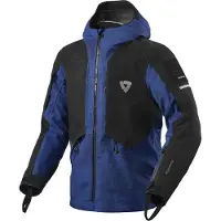 REV'IT! Veste textile imperméable Revit Tectonic H2O pour moto, noir/bleu, 2XL
