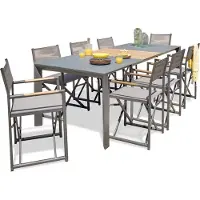 DCB Groupe Ensemble repas de jardin 8 places en aluminium