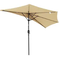 Angel Living Parasol de balcon - Semi-circulaire - 245 x 122 cm - Beige