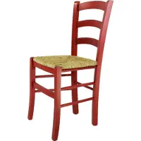 STOCK LINE t m c s Tommychairs - Chaise VENEZIA pour la cuisine et la salle à manger, structure robuste en bois de hêtre rouge aniline et assise en paille