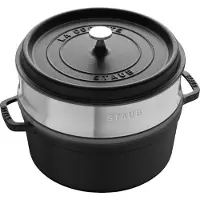 Staub Iron Round Cast Pot With Insert 3.8l Argenté