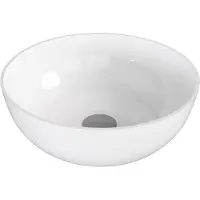 Polysan BANERA ROUND lavabo à poser, marbre coulé, diamètre 39 cm, blanc