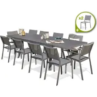 DCB Groupe Ensemble repas de jardin 12 places en aluminium