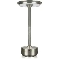 MMOBIEL Lampe de bureau LED sans fil - Lampe ronde en métal avectactile - Argenté