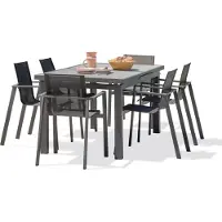DCB Groupe Ensemble repas de jardin 6 places en aluminium