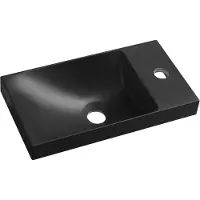 Sapho AGOS lavabo en fonte de marbre sans trop-plein 40x22 cm, gauche/droite, noir mat