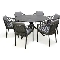 DCB Groupe Ensemble repas de jardin en aluminium