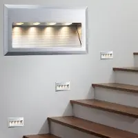 Paulmann Ensemble de spots encastrés spéciaux , modèle Cross, pour mur, LED 4W, 6VA, 230V, dimensions 10x18cm, finition aluminium brossé/aluminium