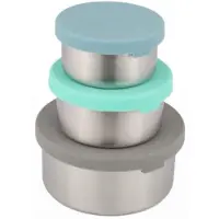 OEM Set de boîtes à lunch étanches en silicone, pots à collation en acier inoxydable, rangements de cuisine, 3 pièces, pour l'école ou le bureau