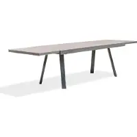DCB Groupe Table de jardin 12 places en aluminium et céramique sur verre