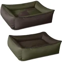 BedDog Max Quattro 2en1, Lit Pour Chien , Panier Corbeille, Coussin De Chien [Xxl Env. 120x85cm, Mystic (Vert/Brun)]