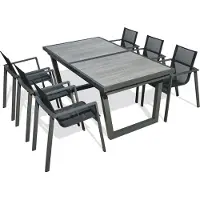 DCB Groupe Ensemble repas 6 places en aluminium et plateau céramique