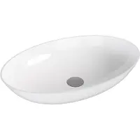 Hak BANERA OVAL lavabo à poser, marbre coulé, 60x40cm, blanc