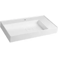 Hak Sapho Godiva - Lavabo 830x440 mm, sans trop-plein, trou pour robinet, blanc GU083L