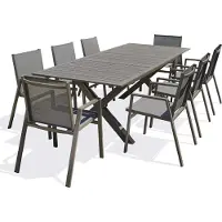 DCB Groupe Ensemble repas de jardin 8 places en aluminium