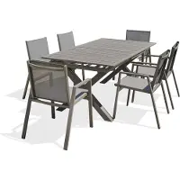 DCB Groupe Ensemble repas de jardin 6 places en aluminium
